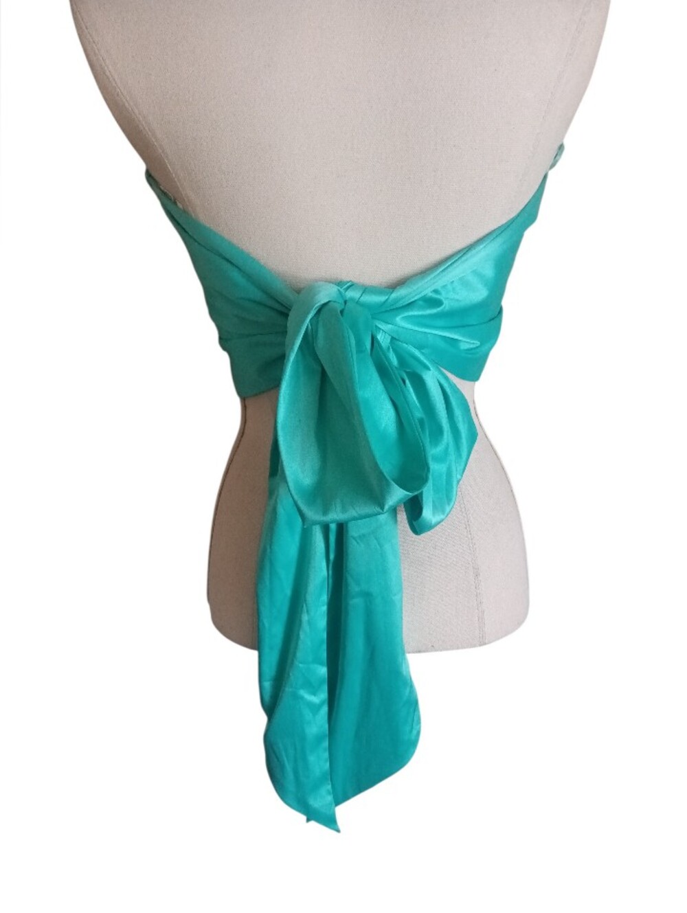 NWOT Intimately By Free People Teal Satin Strapless Wraparound Tube Top Size S